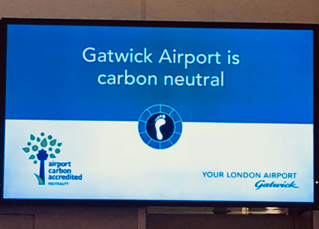 Gatwick 'carbon neutral' sign