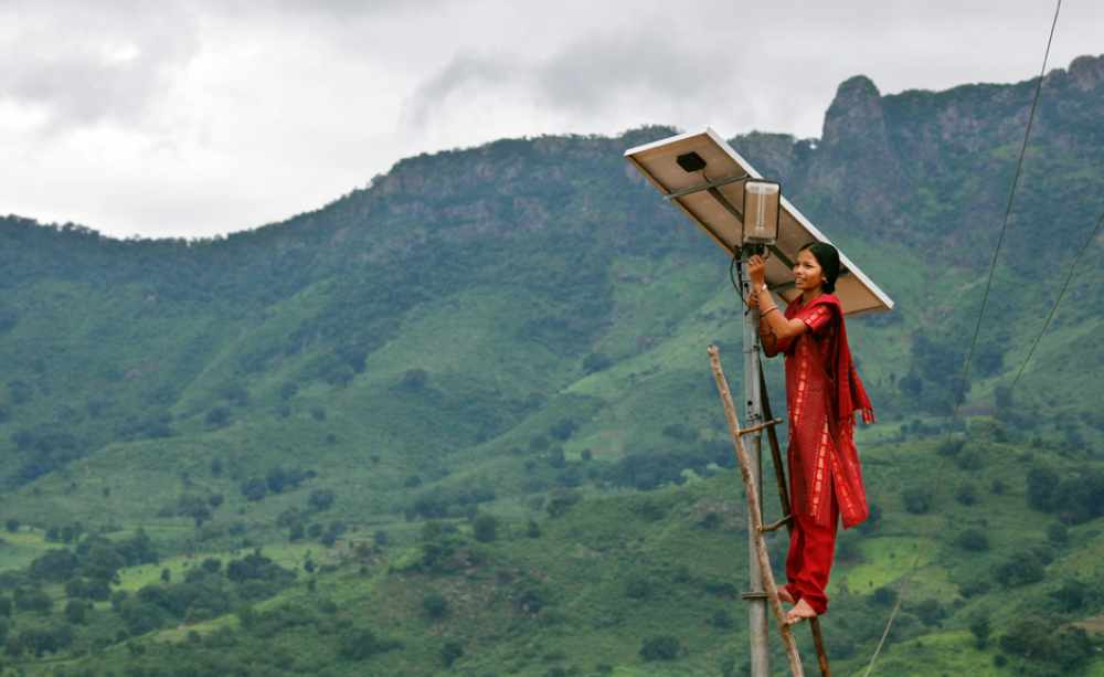 An engineer in the solar powered village of Tinginapu, East India