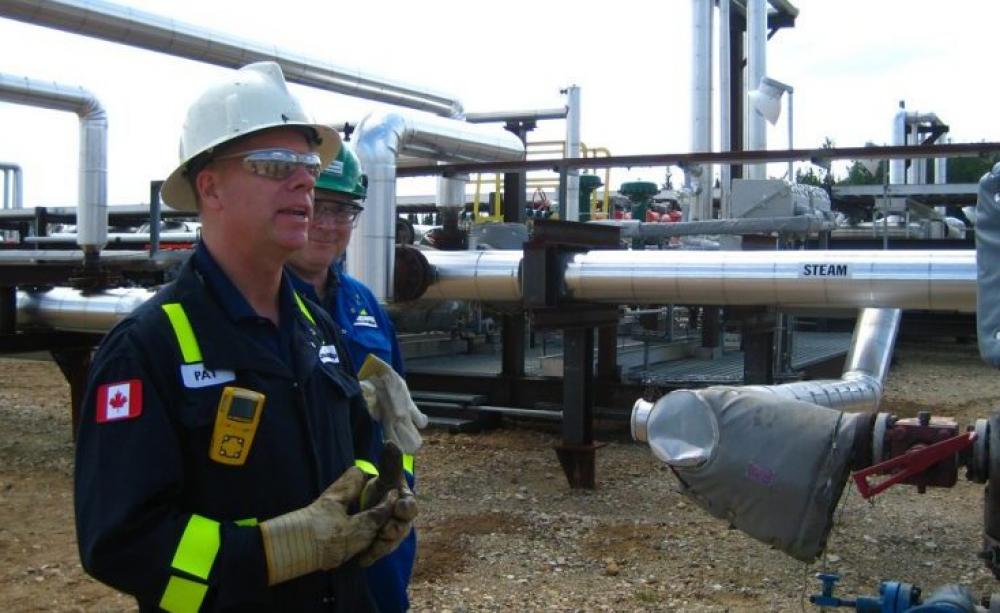 Tar sands workers in Alberta, Canada