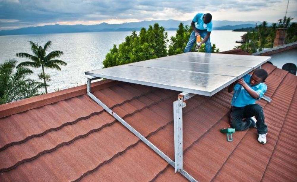 Solar panels on a roof