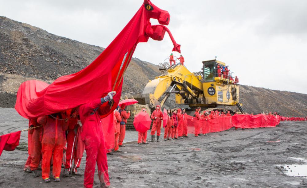 anti-coal protesters at Ffos-Y-Fran