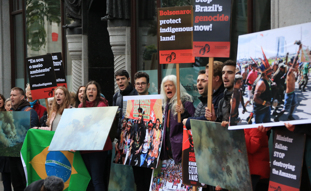 Demonstration outside Brazilian embassy