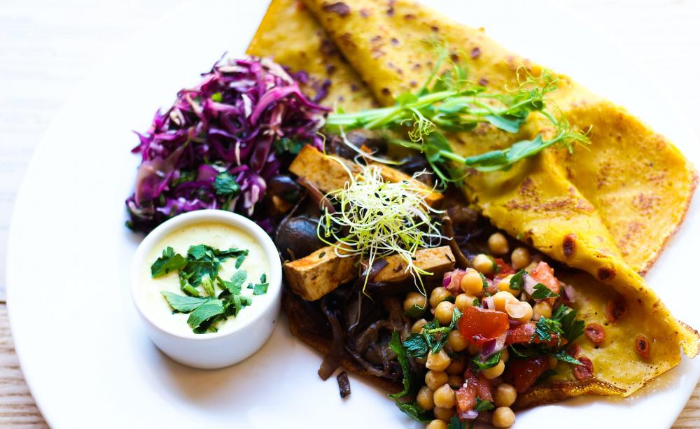A plate of vegan food