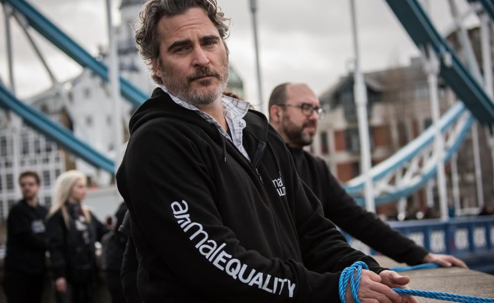Joaquin Phoenix Supporting Animal Equality Action