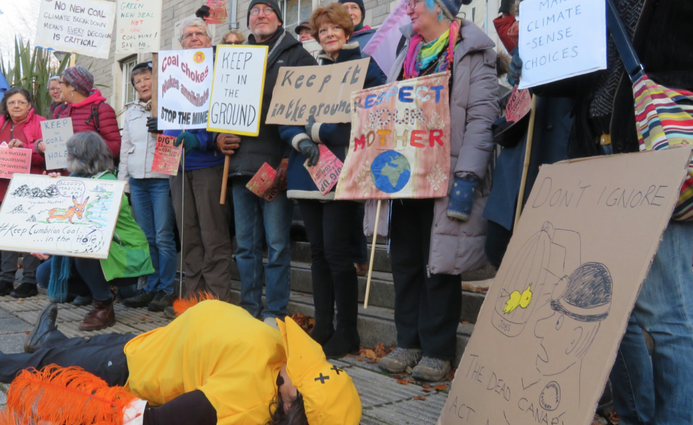 Cumbrian coal canary protest