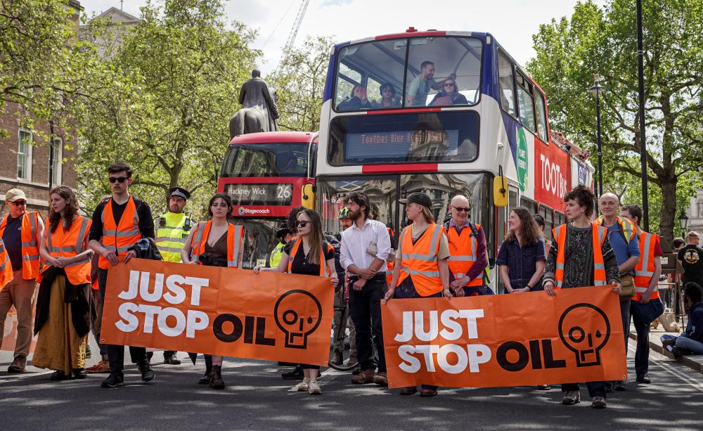 Just Stop Oil protest in Whitehall