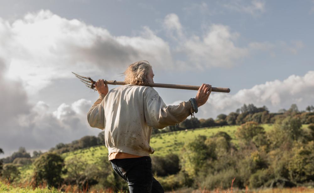 A flax farmer on his farm.