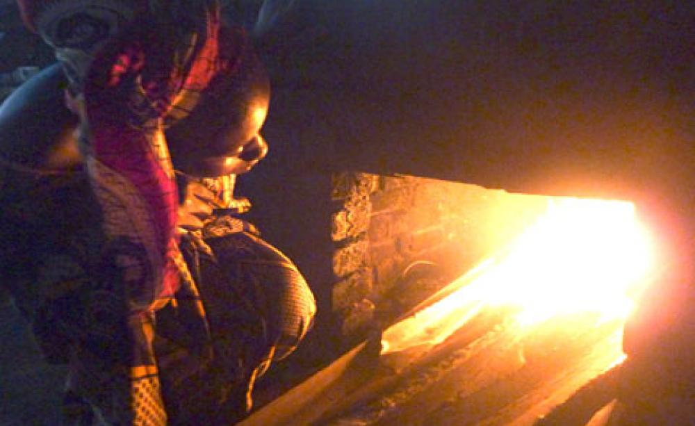 A burning fire