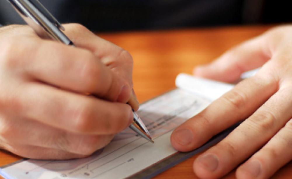 signing a cheque