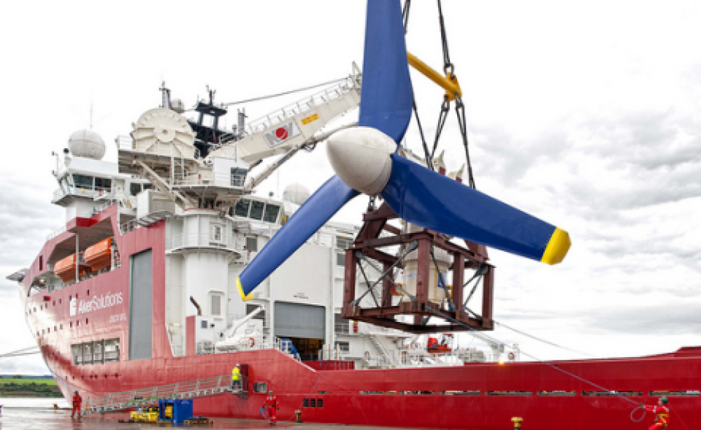 Atlantis deploys a 1 MW tidal turbine at European Marine Energy Centre at Orkney, UK. Photo: Green Energy Futures via Flickr.com.