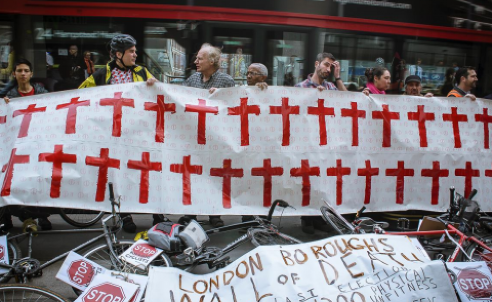 Wall of Death protest, 2nd April 2014. Photo: Stop Killing cyclists.