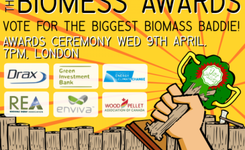 Invitation to the Biomess Awards 2014. Image by BioFuelWatch.