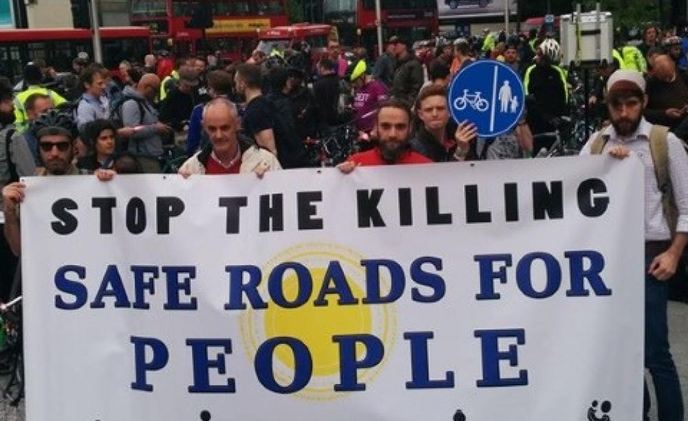 Stop the Killing - Safe Roads for People - a recent protest at the notoriously dangerous Elephant &amp; Castle roundabout in South London. Photo: Andrew Reeves Hall via Stopthekilling.