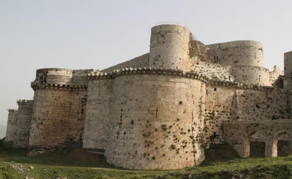 Krak des Chevaliers, the greatest of all the crusader castles, located in modern day Syria. Gavin Bannerman via Flickr.