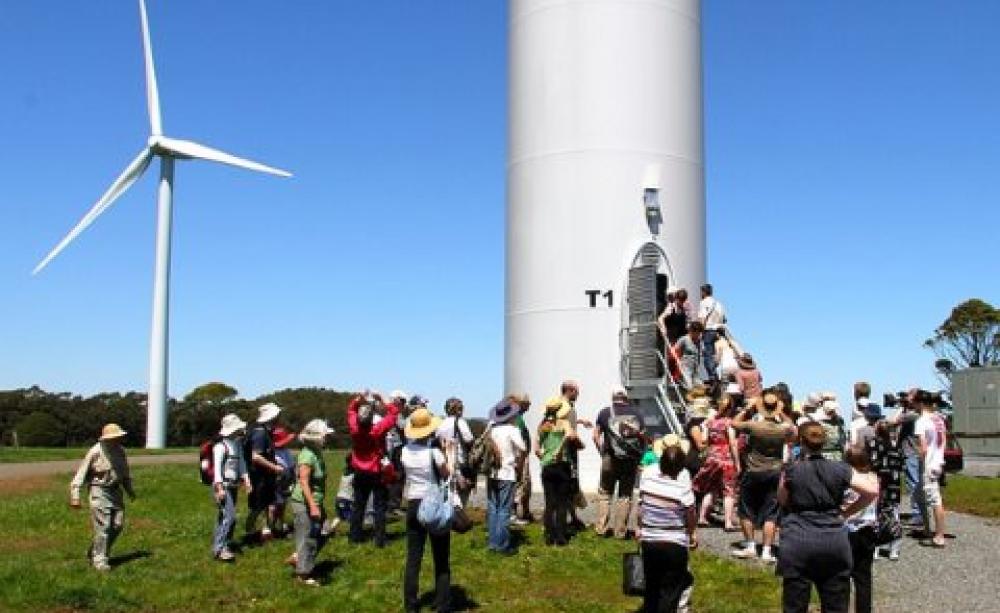 A public tour of the Hepburn Community Wind Farm on its launch day, 5th November 2011. Photo: Tibor Hegedis / Hepburn Wind via Flickr.