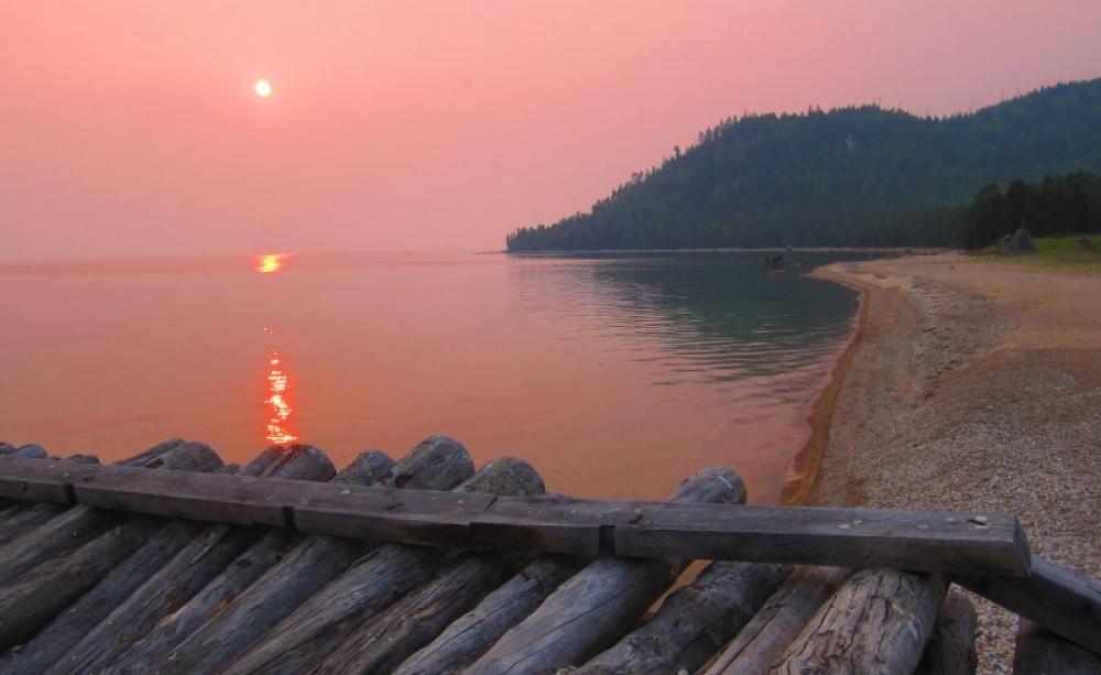 Another extraordinary sunset over Lake Baikal - the deep hues heightened by the ever-present forest fires. Photo: Bryce Stewart.