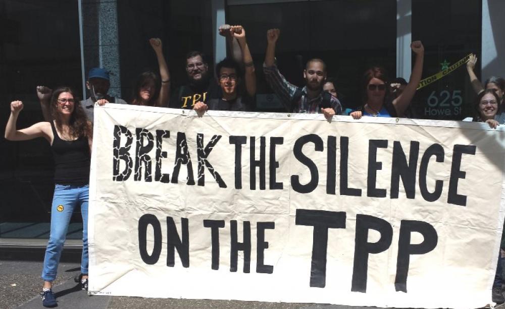 These anti-TPP protesters in Vancouver, Canada, are about to get their way. Now the text will have to be made public. Photo: Backbone Campaign via Flickr (CC BY-NC-SA).