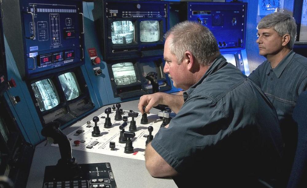 Nuclear workers, like these crane operators at the  Savannah River nuclear site in South Carolina, are at increased risk of leukemia from the low levels of radiation to which they are exposed. The greater the exposure, the greater the risk. Photo: Savanna