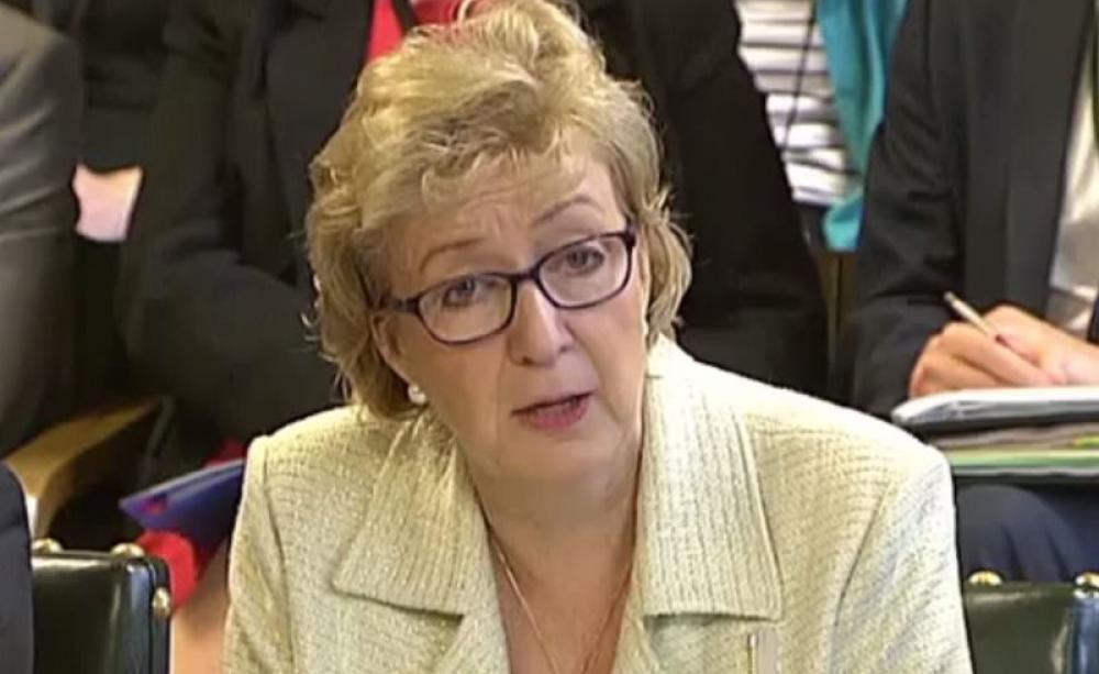 Energy Minister Andrea Leadsom taking questions from MPs last week on the cuts to renewable energy generation. Photo: still from Parliament TV.