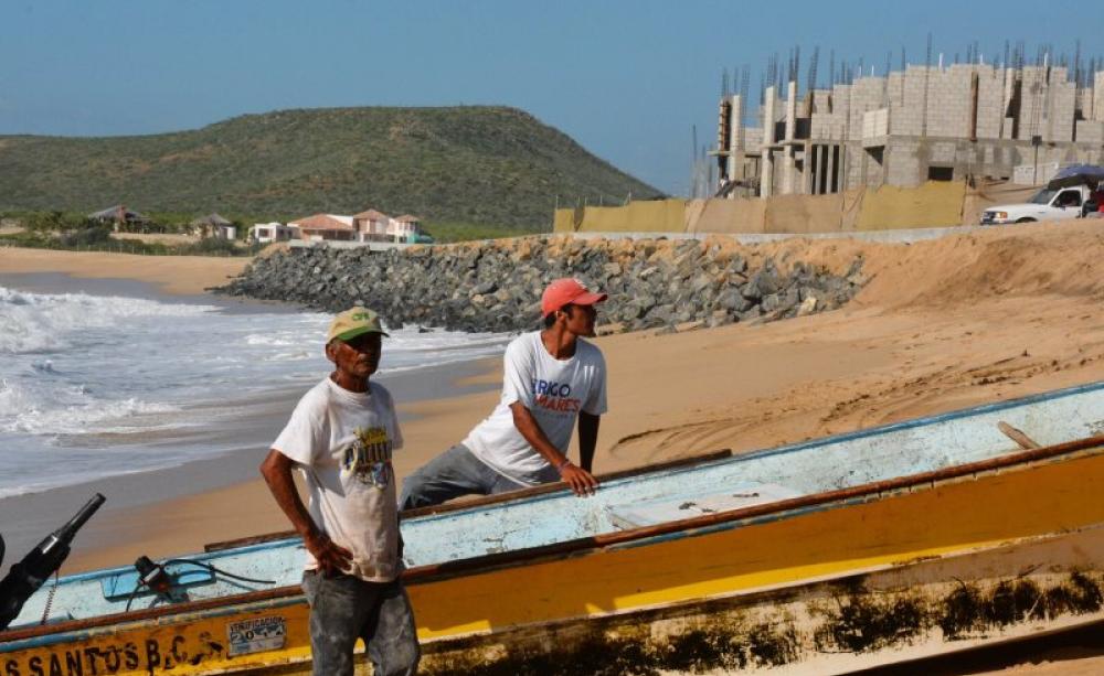 Punta Lobos beach, Todos Santos - with the 'mindfulness' development built out across the beach. Photo: Salvemos Punta Lobos via Facebook.