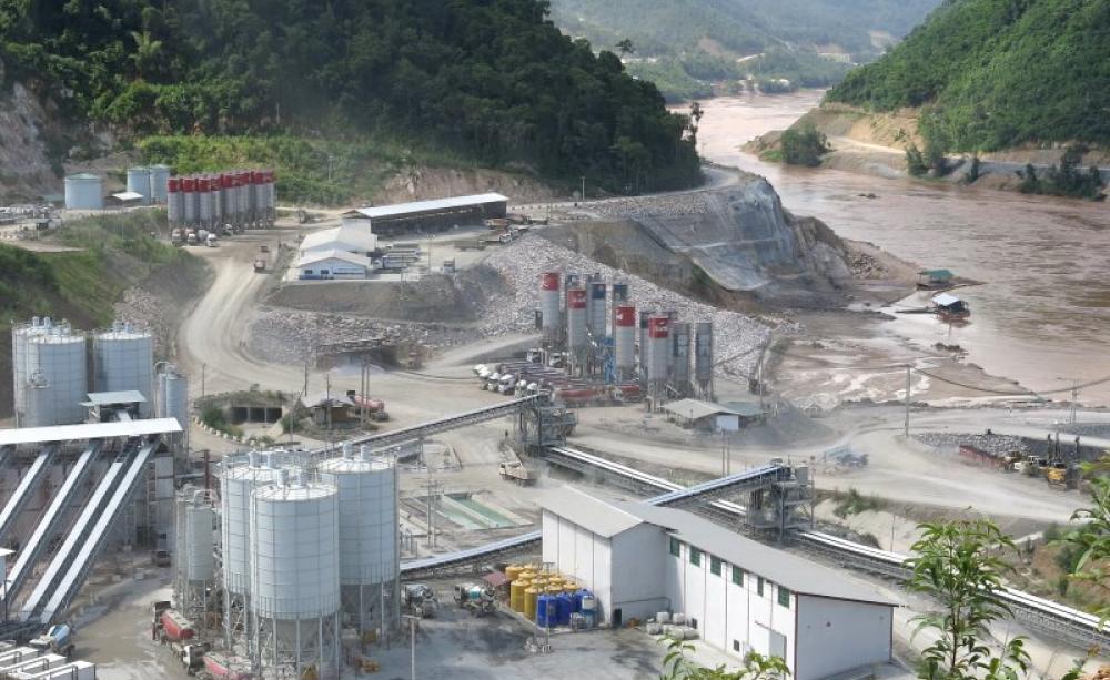 The construction of the Xayaburi Dam. Photo: Tom Fawthrop.