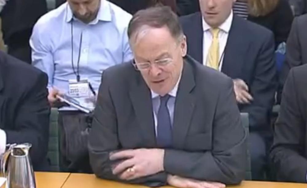 EDF chief Vincent de Rivaz giving evidence today to Parliament's Energy &amp; Climate Change Select Committee. Photo: still from parliamentlive.tv.