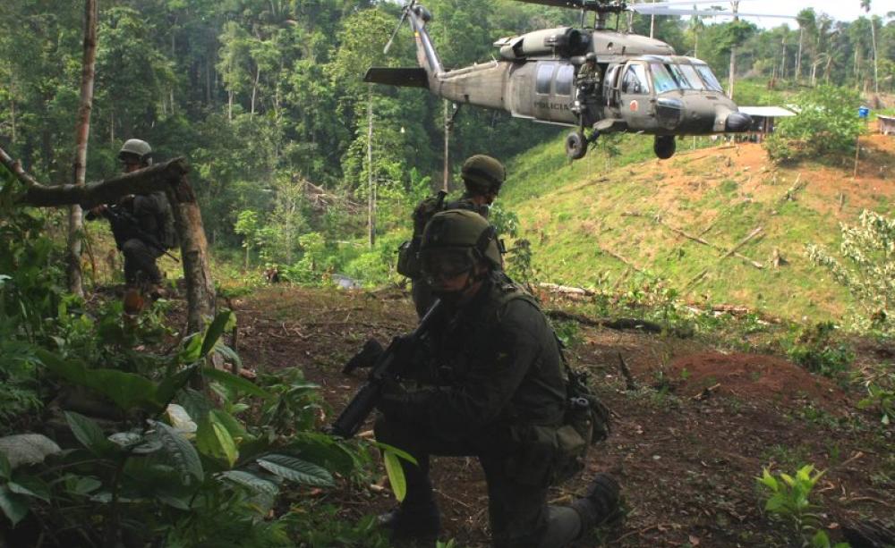 The war on drugs under way near Tumaco, Colombia, June 2008. But how come nothing like this happens in Colorado or Amsterdam? Photo: William Fernando Martinez / AP Photo via Flickr (CC BY-SA).