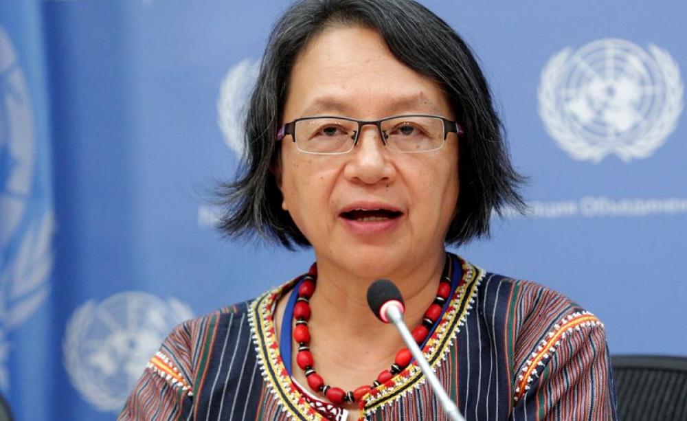 Vicky Tauli-Corpuz, the United Nations Special Rapporteur on the Rights of Indigenous Peoples, at the 14th session of the UN Permanent Forum on Indigenous Issues - 27 April 2015, New York. Photo: via rightsandresources.org.