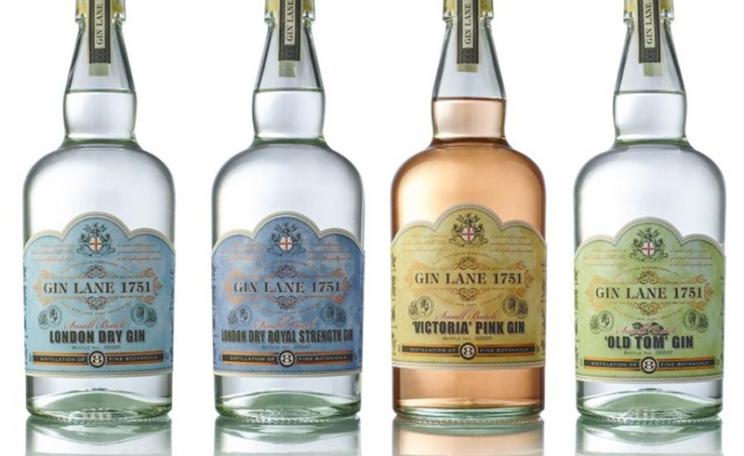 The Small Batch Victoria Pink Gin from Gin Lane 1751 is gin.