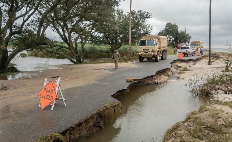 A road damaged by Hurricane Nate (2017)