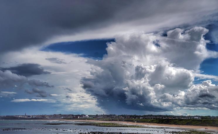 Storm clouds over Whitley Bay on the North East coast.