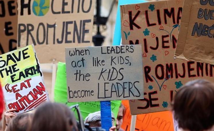 Placard: when leaders act like kids, kids become leaders