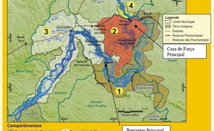 Map of area directly impacted by Belo Monte Dam
