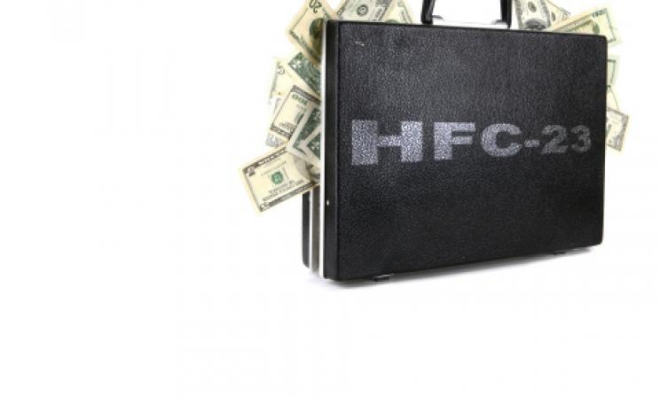 HFC-23 briefcase full of cash