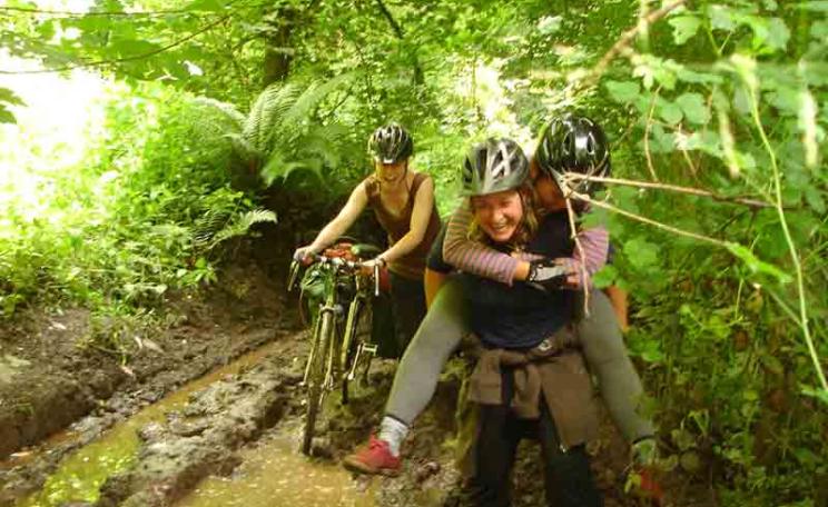 Piggy back in the mud