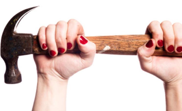 Woman with hammer