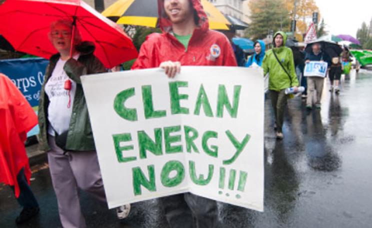 Clean energy protestor