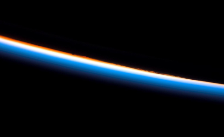 The Earth's atmosphere photographed by the Atlantis crew, 8th February 2008. NASA.