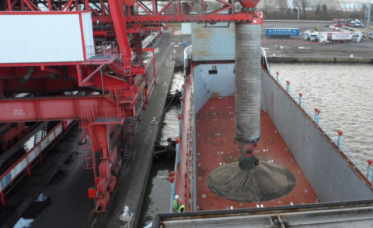 Filling a bulk grain / seed transporter at Openfield's Portbury Grain Terminal. Photo: Openfield.co.uk.