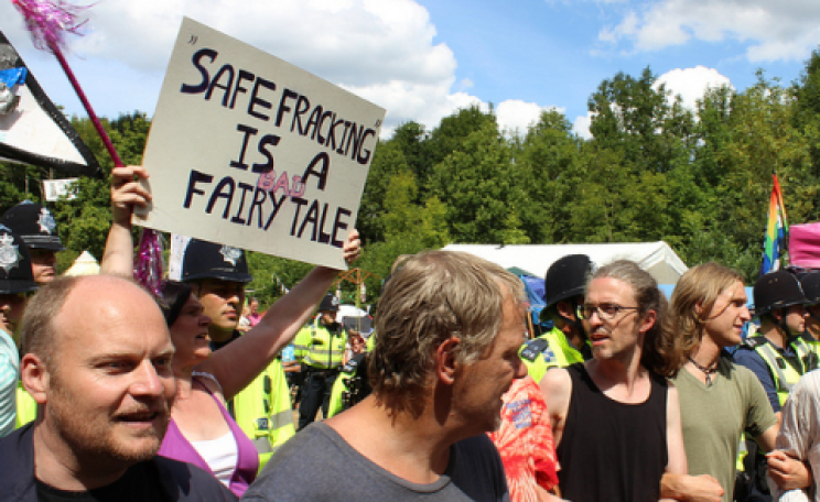 Another fracking hazard for campaigners to worry about - radioactive waste. Photo of protest at Balcombe, 6th August 2013, by Push Europe via Flickr.com.