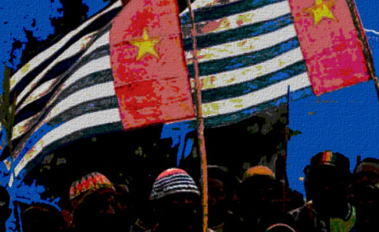Flying the 'Morning Star' flag of West Papua. Photo: A K Rockefeller via Flickr.com.