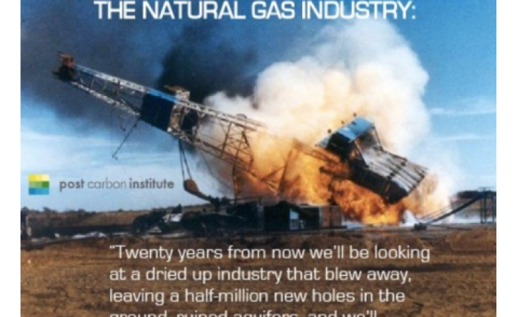 Twenty years from now we'll be looking at a dried up industry that blew away, leaving half a million new holes in the ground, ruined aquifers, and we'll wonder if it was all worth it. Image: Post Carbon Institute.