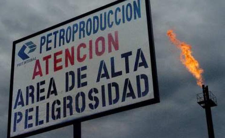 PetroEcuador warning sign, Ecuadorian Rainforest, 2005. Photo: 00rini hartman via Flickr.com.