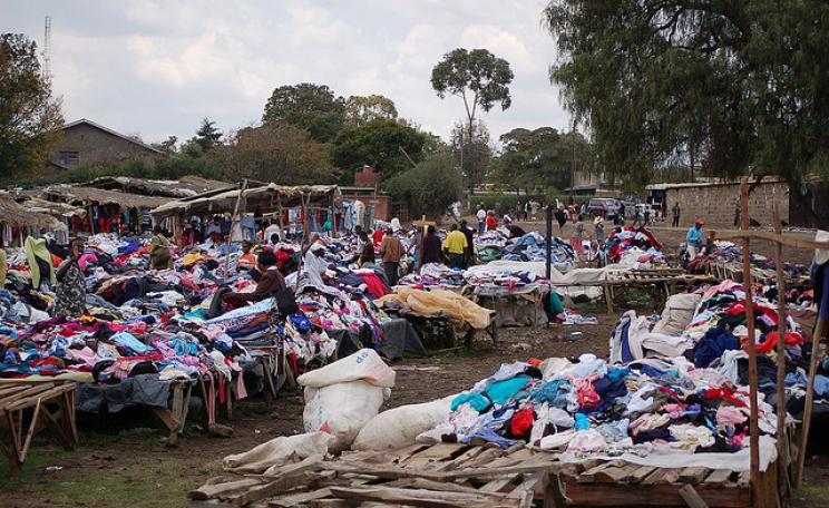 Used clothes from wealthy countries on sale at Nanyuki Market, Kenya. Photo: Konrad Glogowski via Flickr.