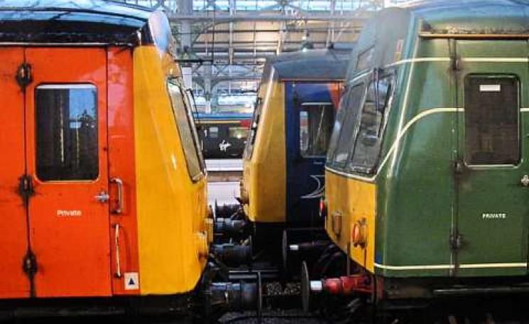 Could high speed railways transform the economy of England's ailing North? Photo: trains at Manchester Piccadilly station by Roger Marks.