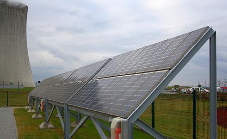 Mirror, mirror, on the wall ... Solar panels near Dukovany nuclear power station, Czech Republic. Photo: Jiří Sedláček (Frettie) via Wikimedia Commons.