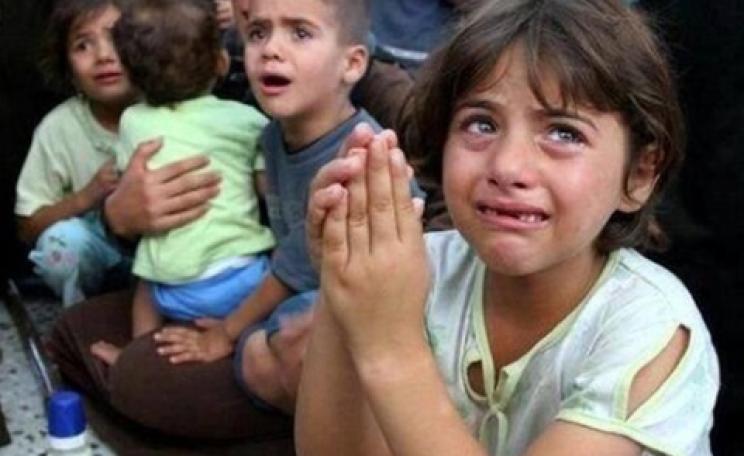 Children in fear, Gaza. Source: unknown.