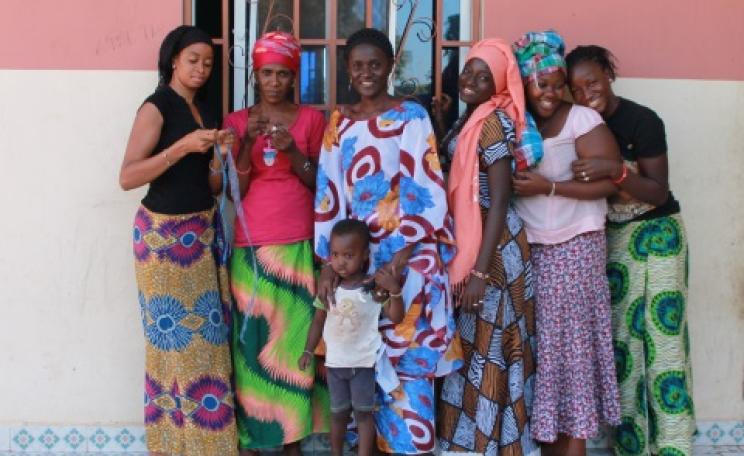 Women at Isatou Ceesay's workshop for upcycled products. Photo: author supplied.
