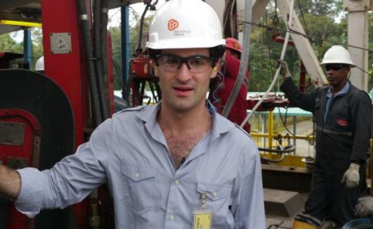 The author at an oil production site in Ecuador. Photo: David Poritz.