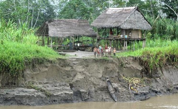 A typical riverside indigenous village in the Peruvian Amazon near Loreto. Photo: Thomas Stromberg via Flickr.